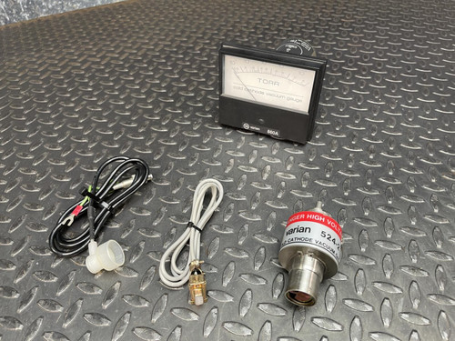 Varian 524-2 Cold Cathode Vacuum Gauge w/ Varian 860A Gauge & Cables Varian 524-2