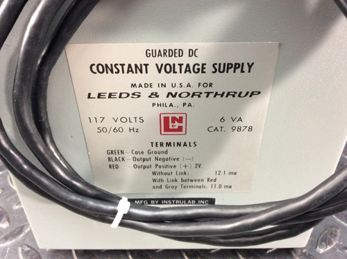 Leeds & Northrup 9878 Constant Voltage Supply 115VAC 6VA +2V Output