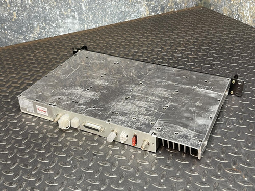 Angled side view of the Kenwood Radio TKR-840-3 showcasing its worn metal casing and front controls.