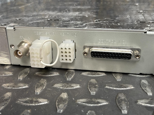 Detailed view of the back panel of the Kenwood Radio TKR-840-3 showing various ports and connectors.