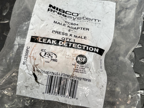 Nibco Pressystem PC604 Male Adapter 2" Press X Male -Unused