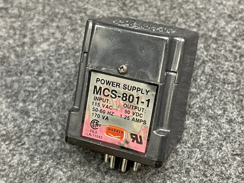 Warner Electric MCS-801-1 Power Supply 115VAC 90VDC Clutch/Brake PS