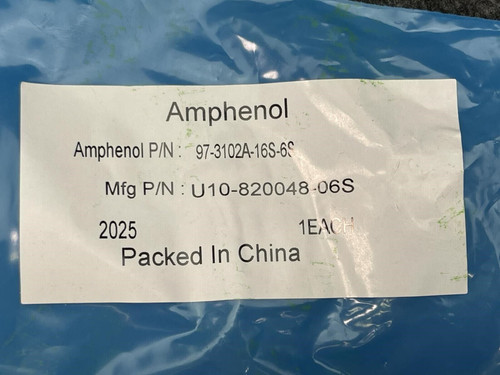 Amphenol 97-3102A-16S-6S Circular MIL Spec Connector 3 Pos. Box Mount