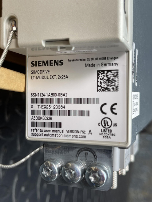 Siemens 6SN1124-1AB00-0BA2 Simodrive 611 Power module, 2 Axis, 25A