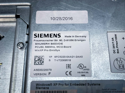 Siemens SINUMERIK PCU 50, PROFIBUS DP  - Fast delivery from Obtainium Science & Industry Surplus - obtainsurplus.com