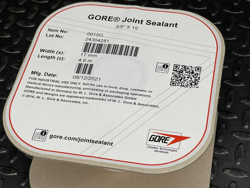 Gore 0015G ePTFE Joint Sealant 5/8" Width, 15 Ft Length