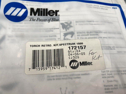 Miller Torch Retrofit Kit 172157 Spectrum 1500 Model Plasma Cutters