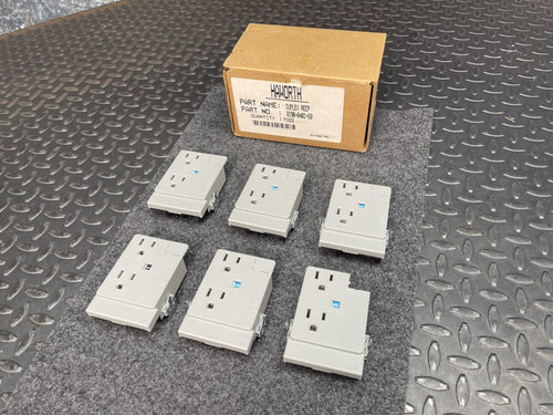 Box of 6 Haworth Duplex Cubicle Receptacles 8190-0402-E0, Gray, -Unused Haworth