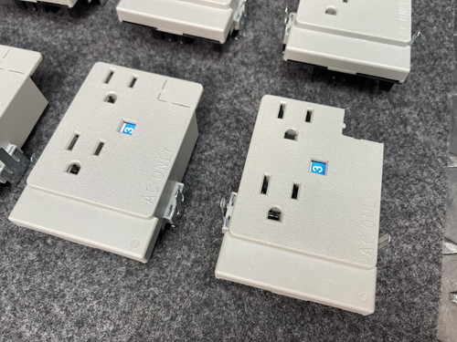 Box of 6 Haworth Duplex Cubicle Receptacles 8190-0402-E0, Gray, -Unused