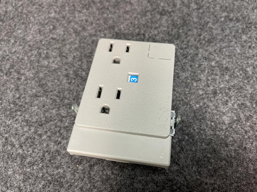 Box of 6 Haworth Duplex Cubicle Receptacles 8190-0402-E0, Gray, -Unused