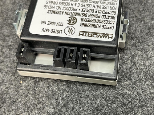 Box of 6 Haworth Duplex Cubicle Receptacles 8190-0402-E0, Gray, -Unused