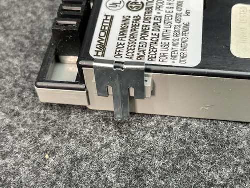 Box of 6 Haworth Duplex Cubicle Receptacles 8190-0402-E0, Gray, -Unused