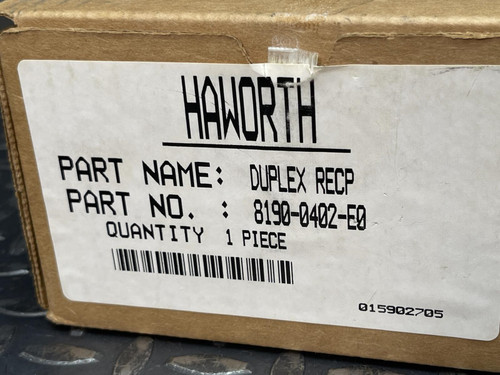 Box of 6 Haworth Duplex Cubicle Receptacles 8190-0402-E0, Gray, -Unused