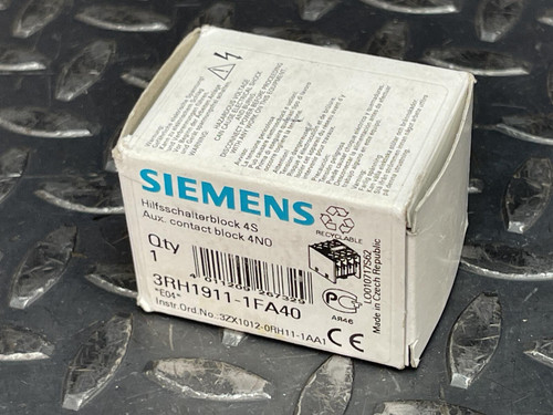 Siemens 3RH1911-1FA40 Auxiliary Contact Block - Unused