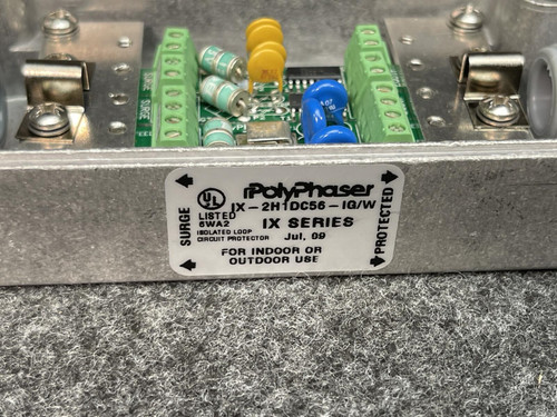 Lot of 2 PolyPhaser IX-2H1DC56-IG/W Indoor/Outdoor Surge Protectors -Unused