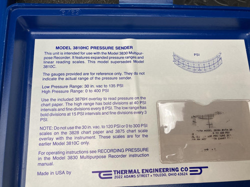 Thermal Engineering 3830 Multipurpose Recorder & 3810 Thermal Pressure Sender