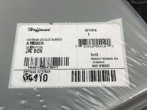 Hoffman A1008CH Hinged Junction Box 10x8x4 - Unused