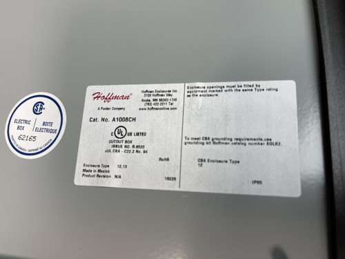 Hoffman A1008CH 10x8x4 Hinged Junction Box 10x8x4 - Unused