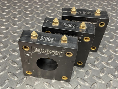Lot of 3, EIL/E.I.L. 605-201 Ratio Current Transformer 200:5 600 VAC 10 KV BIL