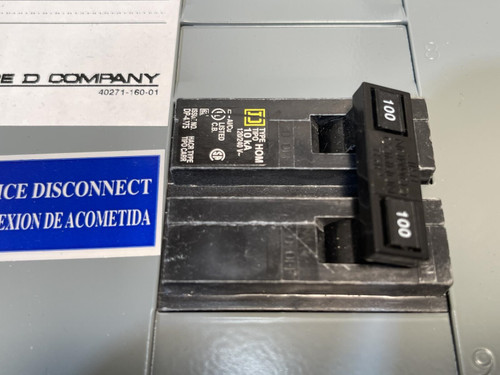 Square D SC1624M100S Meter Socket 16 Space 24 Circuits w/Main Breaker 100A + 20A