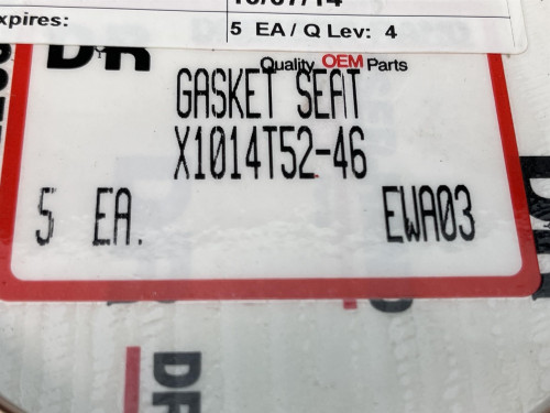Ingersoll-Rand Dresser Rand X1014T52-46 Gasket Seat, Valve, PK/5