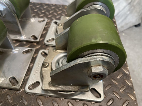 Set of 4 Albion Casters Heavy Duty 3" Wide 4" Wheels AT9000001 Mount Plate