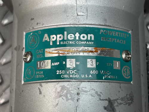Appleton ARC6033 100A 600V 3W 3P Powertite Receptacle