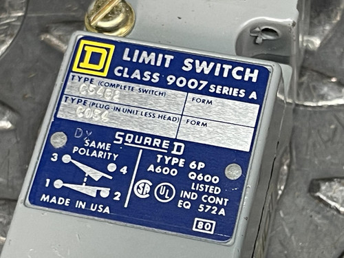 Square D C54B2 Limit Switch Class 9007 -Tested