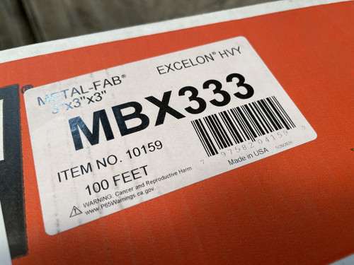 DuroDyne MBX333 Flexible Duct Connector 3"x3"x3", 100 Ft, - Sealed