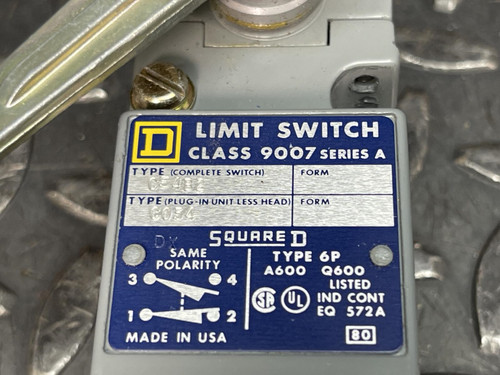 Square D Limit Switch C54B2 Class 9007 - Tested