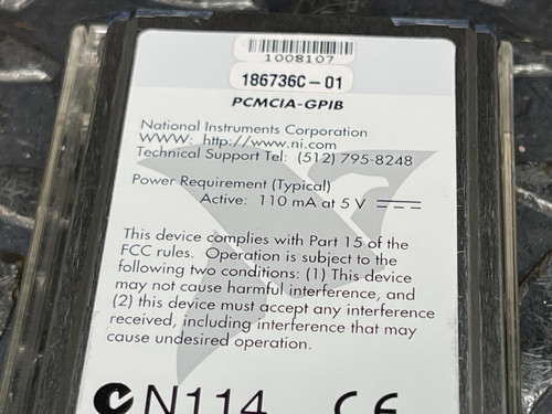 National Instruments NI PCMCIA-GPIB Interface Card