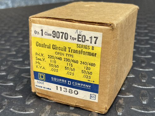 Square D 9070, E0-17 Control Circuit Transformer Series B, Open Type - Unused