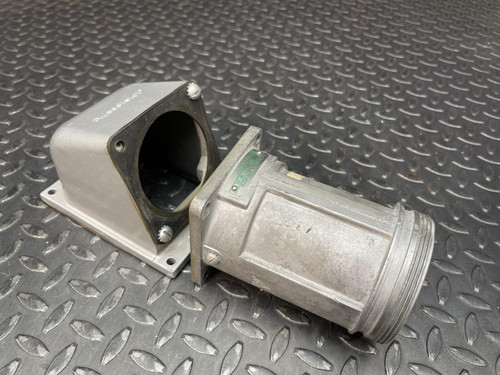 Russell & Stoll 7324 Receptacle w/ Angle Box 60A 600v 4W 3P Missing Cap Russell & Stoll 7324