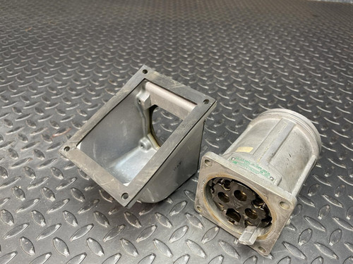 Russell & Stoll 7324 Receptacle w/ Angle Box 60A 600v 4W 3P Missing Cap