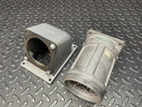 Russell & Stoll 7324 Receptacle w/ Angle Box 60A 600v 4W 3P Missing Cap