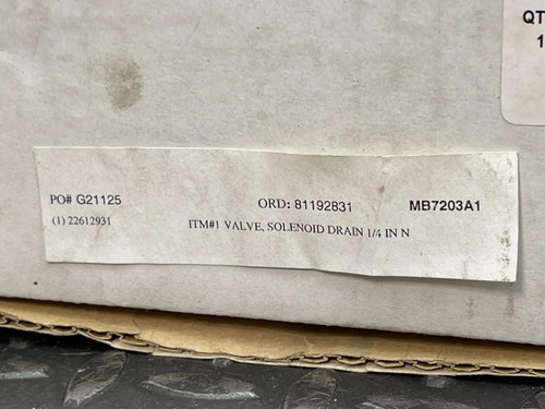 Ingersoll Rand 22612931 Solenoid Drain Valve - Unused