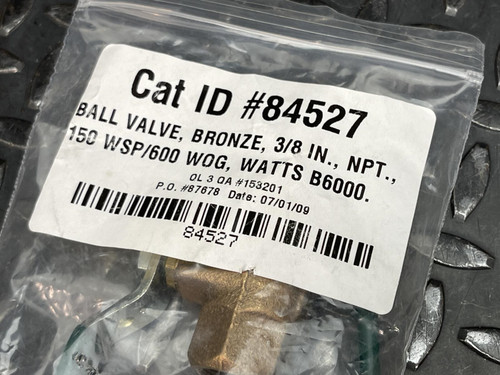 Lot of 2 Watts B6000 3/8" NPT Ball Valve 150 WSO, 600 WOG - Unused