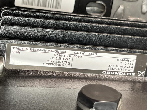 Grundfos CM3-4 BRIE-AQQE-JAAN Horizontal Centrifugal Pump 3P 440-480V