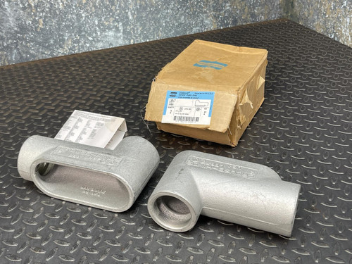 Lot of 2 Crouse-Hinds LB67 2" Conduit Body Form 7 - Unused Crouse-Hinds