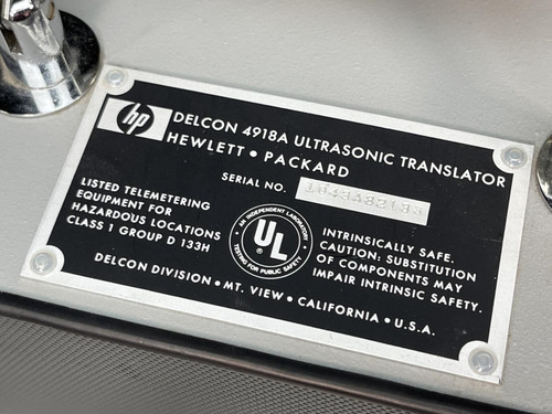 Hewlett Packard HP 4918A Delcon Ultrasonic Translator Leak Detector