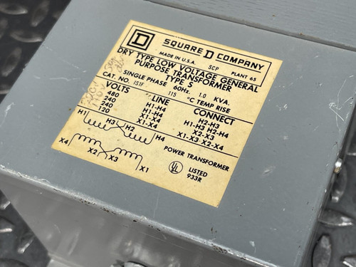 Square D IS1F Type S Dry Transformer 1.0 KVA