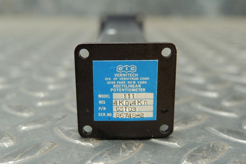 Vernitron, Vernitech Model 111, 40K Ohm Linear Displacement Potentiometer Sensor