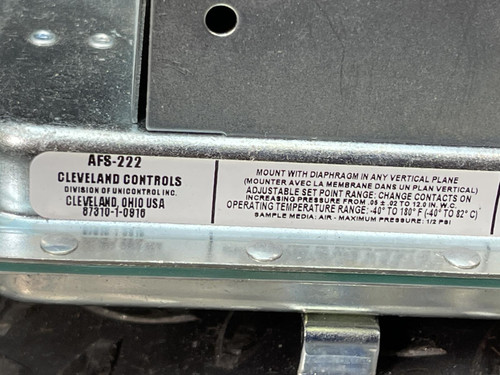 Cleveland Controls AFS-222 Air Pressure Sensing Switch - Unused
