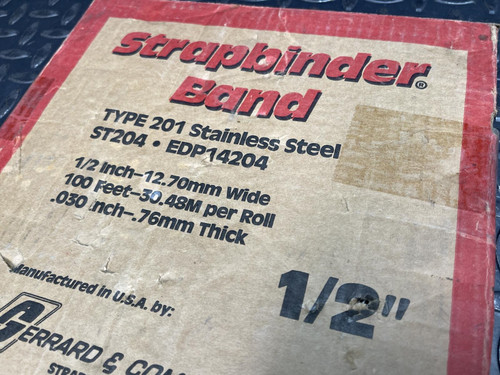 Strapbinder Band ST204, Type 201 Stainless, 1/2"x.030" Unknown Length