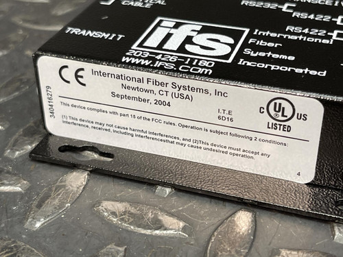 International Fiber Systems IFS D101WDM A - RS232/422 Transceiver