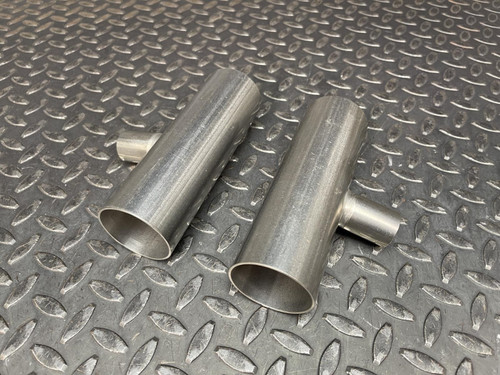 Lot of 2, 3-Way Reducing Tee, Vacuum, Weld On 2" To 1" OD, 316 Stainless Steel Unknown Does not apply
