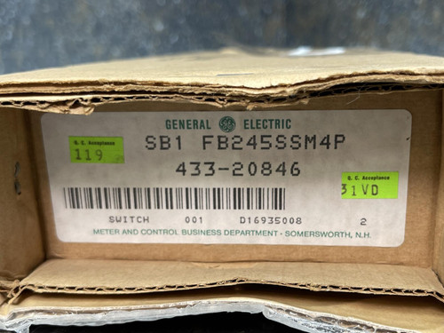 General Electric SB-1 Switch P/N 16SB1FB245SSM4P 6-Stage, 2-Position - NIB