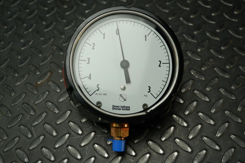 Ashcroft 45-1188A-02L, 5 inHG. to 3 PSI, General Service Gauge 4.5" 5IMV / 3 Lbs