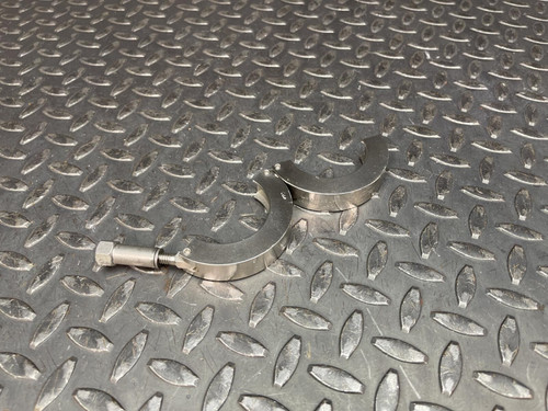 Lot of 2, Adapter KF-40 to 1.5" Hose SS Metal KF40, w/ Center Ring, Hinge Clamp