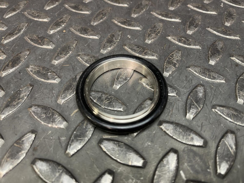 Lot of 2, Adapter KF-40 to 1.5" Hose SS Metal KF40, w/ Center Ring, Hinge Clamp